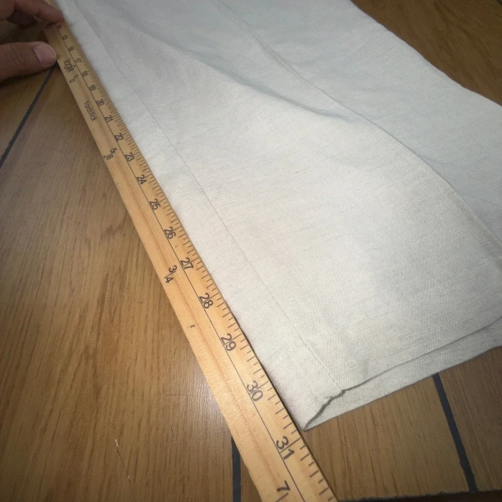 Cubavera‎ Mens XL 40-42 Beige Linen Blend Drawstring Straight Leg Casual Pants
